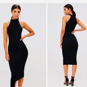 NWT For Love & Black Drapey Bodycon Dress